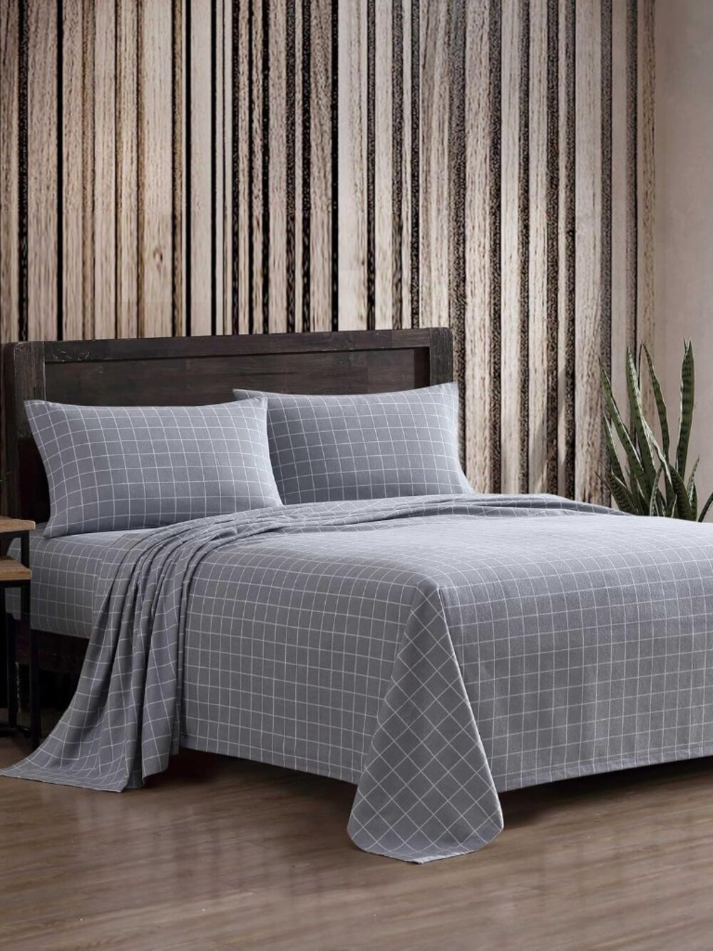 Eddie Bauer - Twin Bed Sheets, Cotton Flannel Bedding Set with Pillowcase Gray